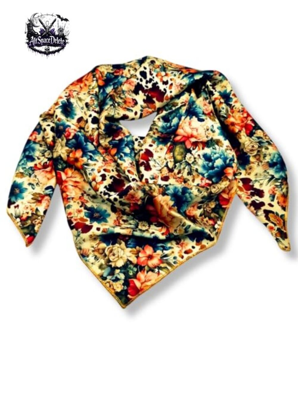 Silk Blend Wild Rag Scarf 36'' Western Cowboy Bandana Floral Square